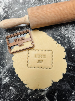 Liefste juf - ribbel koekjesvorm
