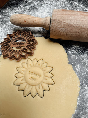 Liefste juf - zonnebloem koekjesvorm