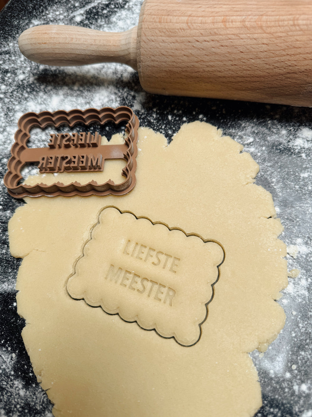 Liefste meester - ribbel koekjesvorm