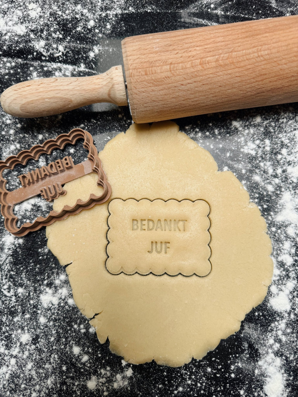 Bedankt juf - ribbel koekjesvorm - Samenmetdekindjes - Samenmetdekindjes