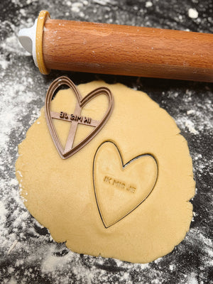 Gepersonaliseerd smal hartje koekjesvorm - Samenmetdekindjes - Samenmetdekindjes