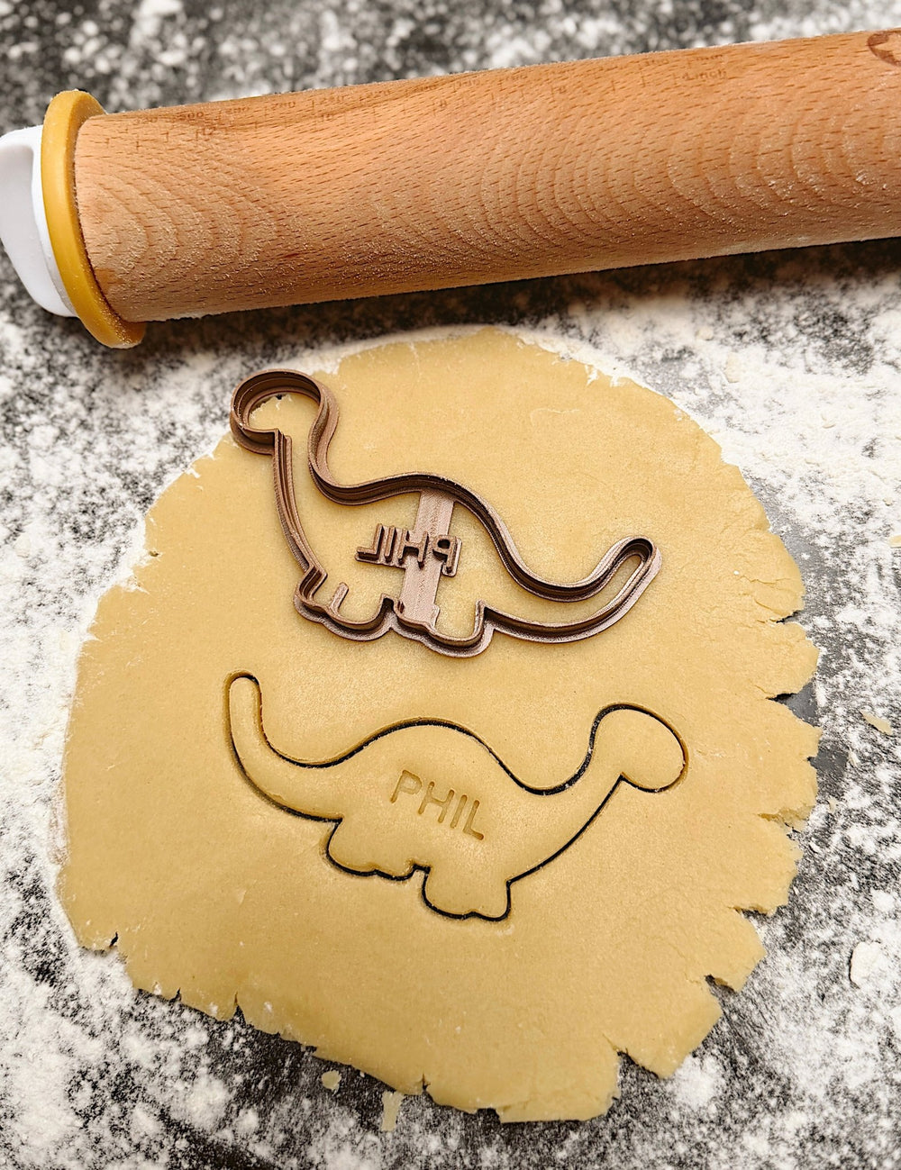 Gepersonaliseerde dino brachiosaurus koekjesvorm - Samenmetdekindjes - Samenmetdekindjes