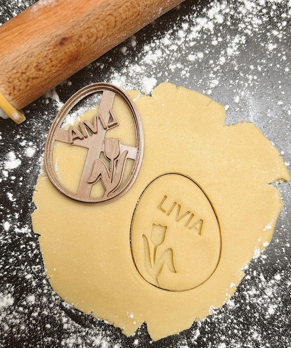 Gepersonaliseerde paasei tulp koekjesvorm - Samenmetdekindjes - Samenmetdekindjes