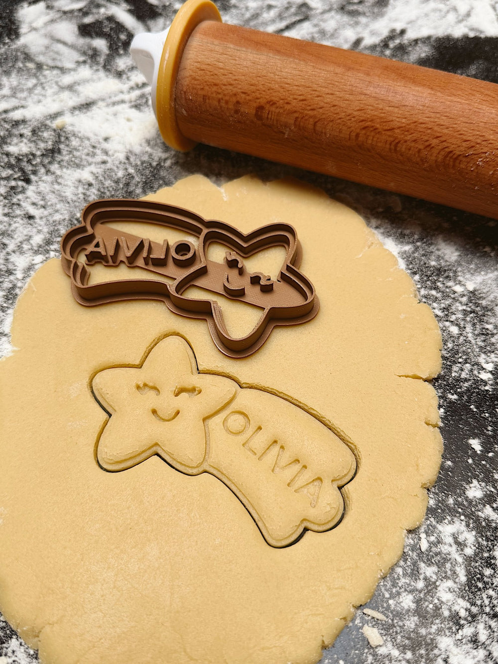 Gepersonaliseerde vallende ster koekjesvorm - Samenmetdekindjes - Samenmetdekindjes