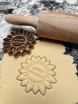 Liefste meester - zonnebloem koekjesvorm - Samenmetdekindjes - Samenmetdekindjes